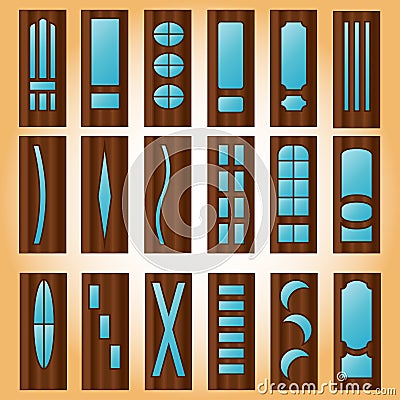 Door collection Vector Illustration