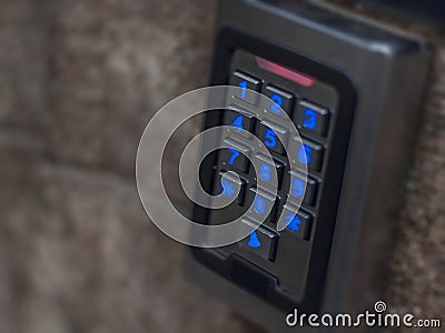 Door digital electronic access password protect security sensor Stock Photo