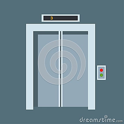 Door elevator vector illustration entrance doorway home house interior exit design architecture entry set enter object Vector Illustration