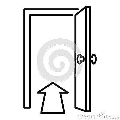 Door entry icon, outline style Vector Illustration