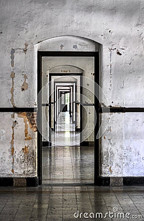 Doors in an old building Stock Photo