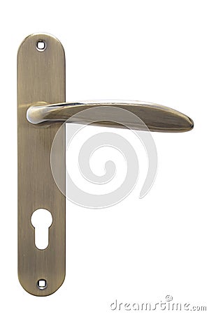 The door handle on plate Stock Photo