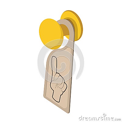 Door hanger sign cartoon icon Vector Illustration