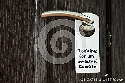 Door hanger sign. Hand made hanger. Stock Photo