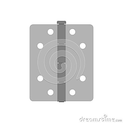 Door hinge design front wall interior isolated white installation. Vector double icon structure gate house Vector Illustration