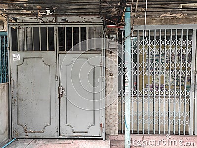 A door is a hinged or otherwise movable barrier Stock Photo