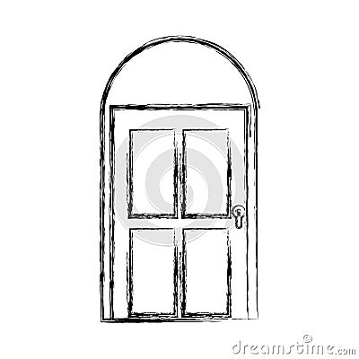 Door house style isolated icon Vector Illustration