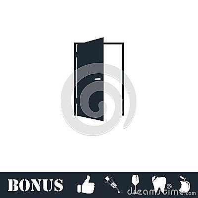 Door icon flat Vector Illustration