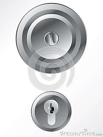 Door knob with lock Vector Illustration