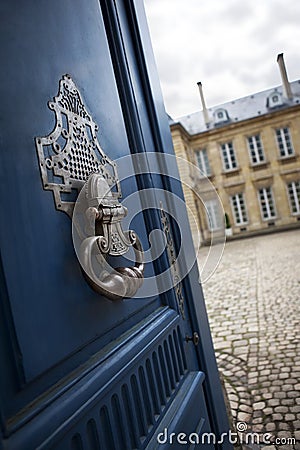 Door knocker of a French mansion Stock Photo