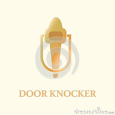 door knocker logo design vector flat isolated illustration Vector Illustration