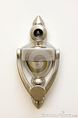 Door Knocker With Peep Hole Stock Photo