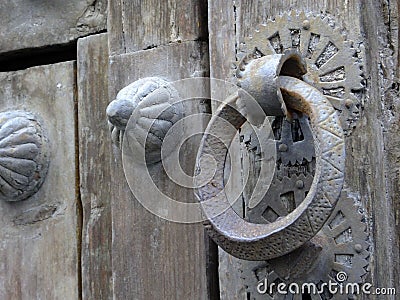 Door knocker of the Spanish medieval city of Segovia Stock Photo