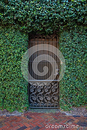 A door of landmark building in the historic district of Savannah Georgia Stock Photo