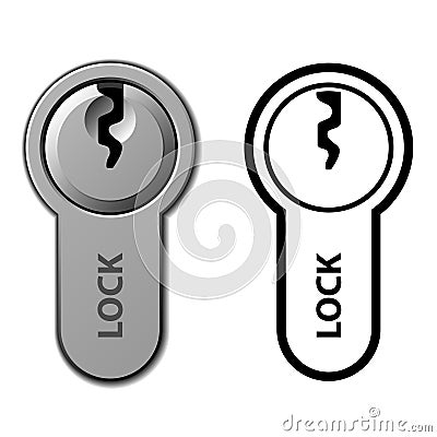 Door lock cylinder cartridge Vector Illustration