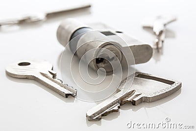 Door lock and keys Stock Photo