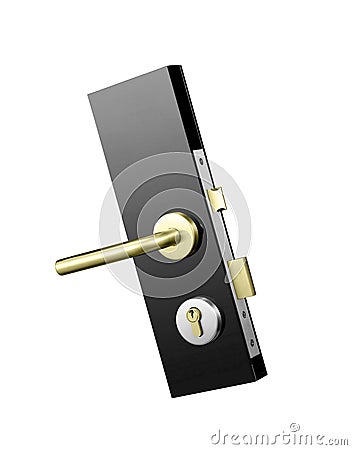 Door lock on white Stock Photo