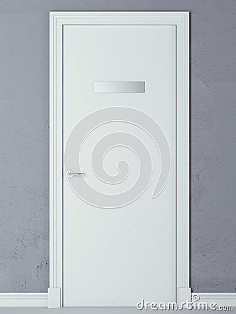 Door with nameplate Stock Photo