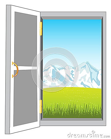 Door in nature Vector Illustration