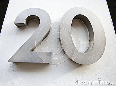 Door Number of 20 Stock Photo