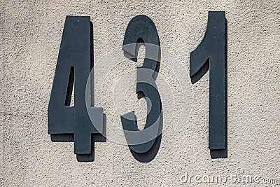 The Door Number 431 in Grey Stock Photo