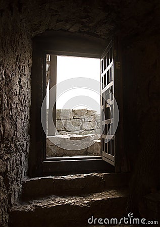 Door of of an old castle room Stock Photo