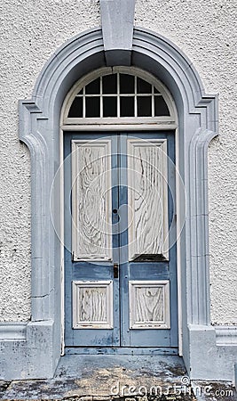 Door in old classical building Stock Photo