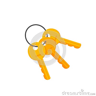 Door or padlock keys on key ring vector illustration Vector Illustration