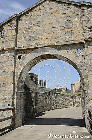 Door at Pamplona Citadel Stock Photo