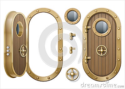 Door of the ship Vector Illustration