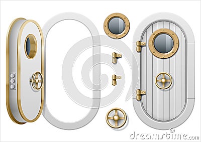 Door of the ship Vector Illustration