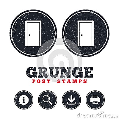 Door sign icon. Enter or exit symbol. Vector Illustration