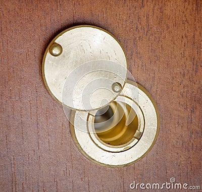 Door spy hole or peephole Stock Photo