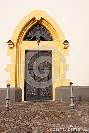 Door of the St. Laurentius church Stock Photo