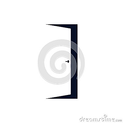 Door to darkness graphic icon Cartoon Illustration