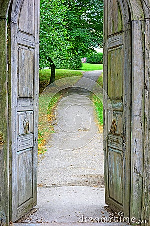 Door to nature Stock Photo