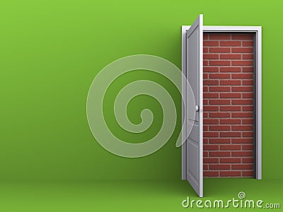 Door to nowhere, no way out Stock Photo