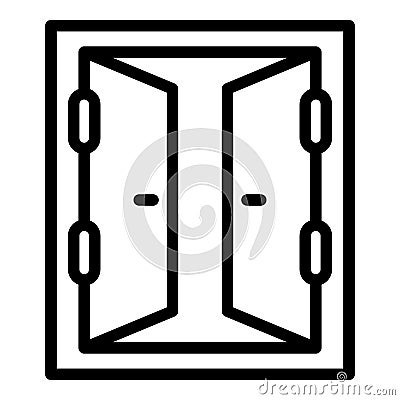 The door to the shed icon, outline style Vector Illustration