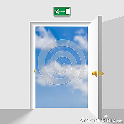 Door to the sky Vector Illustration