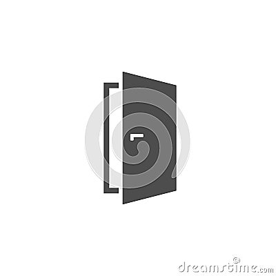 Door vector icon white on white in flat style Vector Illustration