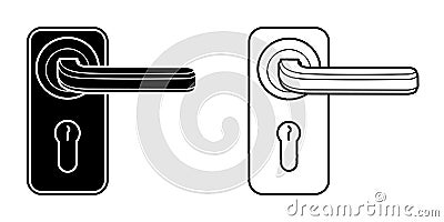 Doorknob in black and white style. Isolated vector on white background Vector Illustration