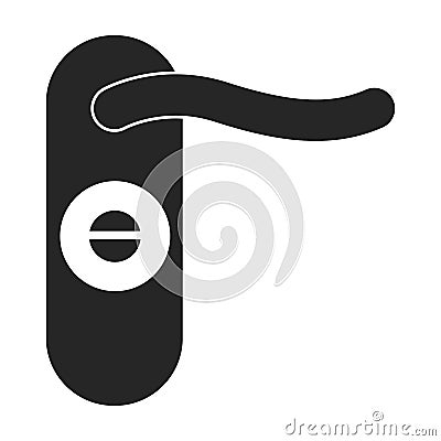 Doorknob vector icon.Black vector icon isolated on white background doorknob Vector Illustration