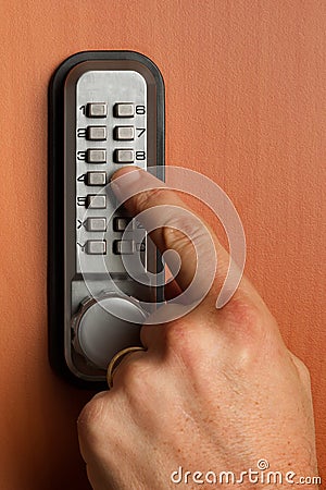 Doorlock with a key code Stock Photo