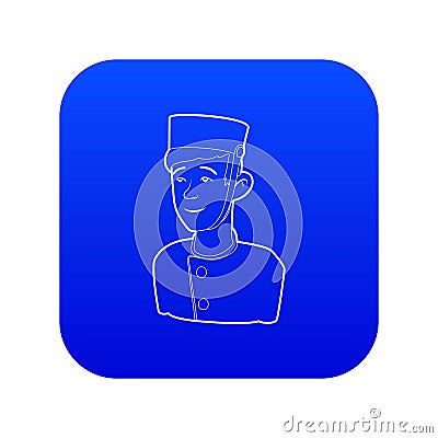 Doorman icon blue vector Vector Illustration