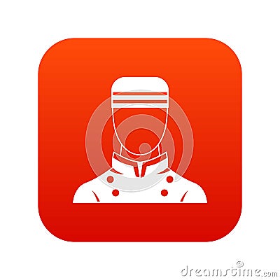 Doorman icon digital red Vector Illustration