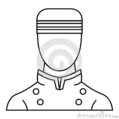 Doorman icon, outline style Cartoon Illustration