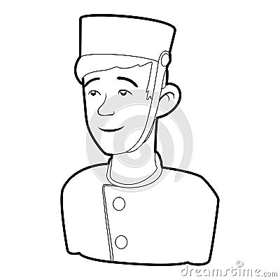 Doorman icon, outline style Vector Illustration