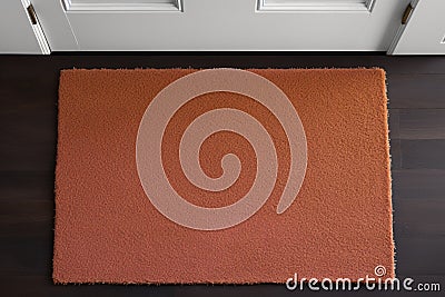 Doormat at entrance Blank brown mat with inviting welcome appeal Stock Photo