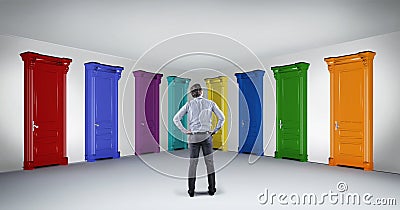 Doors choice Stock Photo