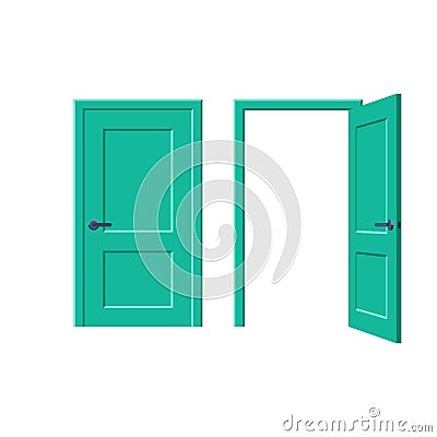 Doors closed and open Vector Illustration